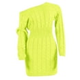 thumbnail image 4 of Ediodpoh Sweater Dress for Women Mid Length off The Shoulder Waist for Autumn Winter Fashion Yellow XL, 4 of 6