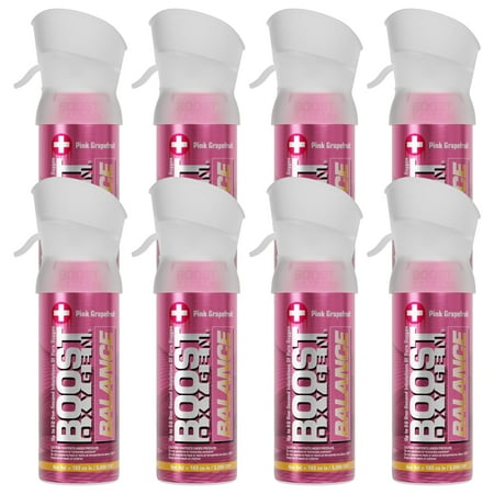(8 pack) Boost Oxygen Portable Canned Oxygen, Pink Grapefruit, 3L