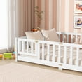 thumbnail image 4 of Miniyam Full Size Floor Bed with Guardrails and Door for Kids, White, 4 of 7