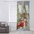 thumbnail image 3 of Christmas Semi Sheer Curtains Drapes for Living Room,Bedroom,French Doors Window 63 Inches Long,Farmhouse Xmas Snowman Tree Truck Snowflake Rod Pocket Chiffon Curtain Drapery Voile Draperies Panel, 3 of 6