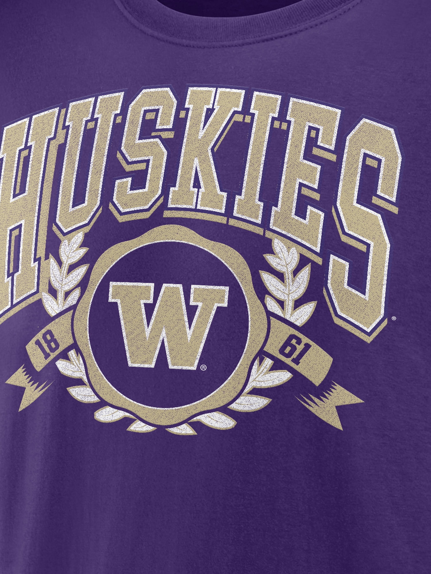 NCAA Washington Huskies Men's Cotton Purple Short Sleeve T-Shirt