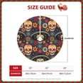 thumbnail image 3 of Daiia Skulls and Flowers Drawing Merry Christmas Tree Skirt , Xmas Large Lace-up Tree Skirt, Santa Snowflakes Rustic Home Decorations New Year Party Farmhouse Decor-30", 3 of 7