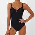 thumbnail image 5 of CHGBMOK Womens One Piece Swimsuit Tummy Control Ruched Bathing Suit V Neck Push Up Spaghetti Straps Swimwear, 5 of 5