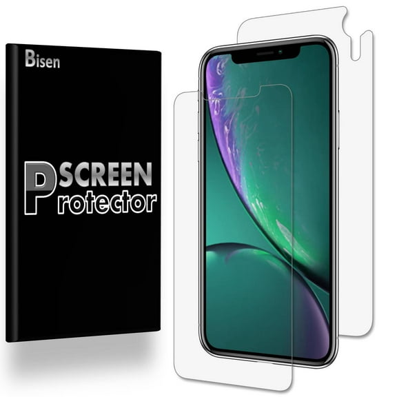 For iPhone XR [4-Pack BISEN] FULL BODY [Front   Rear] Screen Protector, HD Clear, Anti-Scratch, Anti-Shock