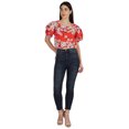 thumbnail image 5 of Moomaya Elegant Round Neck Top For Womens Casual Balloon Sleeves Printed Summer Crop Top, 5 of 7