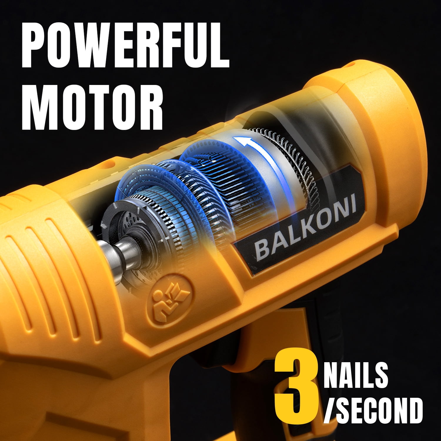 BALKONI 18 Gauge Cordless Finish Nail Gun ,F10-F32 MAX, Compatible with Dewalt 20V battery, with 1000 Piece F30 Nails
