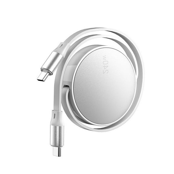 Retractable USB C to USB C Power Cable 240W Fast Charging 480Mbps Data Transfer Multple Device Compatibility