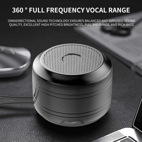 LACKUST Portable Bluetooth 5.0 Speaker, Outdoor Wireless Speaker, Ultra-Long Play-time 15 Hours, Suitable For Home, Pool, Beach, Boating, Hiking, Camping,Black