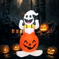 thumbnail image 4 of 4 FT Halloween Inflatable Decoration Outdoor Blow Up With Hat & Pumpkin Pre Lit Holiday Decor With In LED Lights Powerful Blower & Sandbag For, 4 of 8