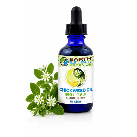 Earth Elements Organics Handmade Nourishing Chickweed Body Oil Unscented 1 fl oz