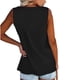 thumbnail image 5 of Fiudx Ofertas Relámpago Blusa de Cuello Redondo con Botones para Mujer, Camiseta Sin Mangas Holgada Informal de Verano, 5 of 7