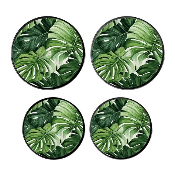 Stove Burner Covers 4 Pcs for Home Decor Cooktop Decorative ,palm leaf Art, Round Electric Stove Burner Covers 8Inch And 10Inch