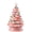 Pink Snow Flocked, variant on 15" Hand Painted Ceramic Christmas Tree, White Pre-Lit Tree, 128 Multi Color Lights, 2 Star Toppers