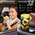 thumbnail image 5 of 30 Oz Tumbler Yellow Leopard-print Sunflower Tumbler with Lid and Straw, Birthday Gift Cup for Friend Women Men Coffee Travel Mug Thanksgiving Day Halloween Christmas Gift Water Bottle, 5 of 7