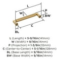 thumbnail image 5 of Amerock Balata 5-1/16 inch (128mm) Center-to-Center Champagne Bronze Cabinet Pull, 5 of 6