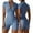 a#186Blue862, variant on Women's Solid Color Summer Zippered Short Sleeve Yoga Jumpsuit Dance Fitness Tight Workout Onesie Daily Fashionable