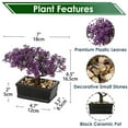 thumbnail image 4 of GnFlus 6 inch Artificial Bonsai Tree Juniper Faux Plants Indoor Small Fake Plants Decor with Ceramic Pots Purple, 4 of 5