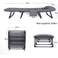 thumbnail image 6 of Adjustable Folding Cot Bed, 6-Position Indoor Lounge Chair with Padded Mattress, 550 lbs Heavy Duty Support, Portable Sleeper for Office Nap, Bedroom Guest Bed, 6 of 6