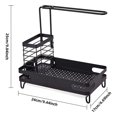 thumbnail image 2 of Organizador de fregadero de cocina, soporte para esponja de fregadero de cocina, escurridor de paños de cocina de acero inoxidable y soporte para cepillos de fregadero, 2 of 8