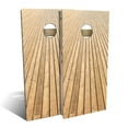 thumbnail image 2 of Skip's Garage Boardwalk Wood Lines Outdoor Cornhole Board Set NO Accessories Backyard 2x4, 2 of 5