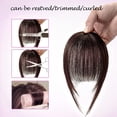 thumbnail image 3 of Clip In Bangs Clip In Hair Extensions Real Human Hair Halo Hair 100% Human Hair Hairextensions Wispy Bangs Fringe With Temples Hairpieces Air Bangs Dark Brown, 3 of 5