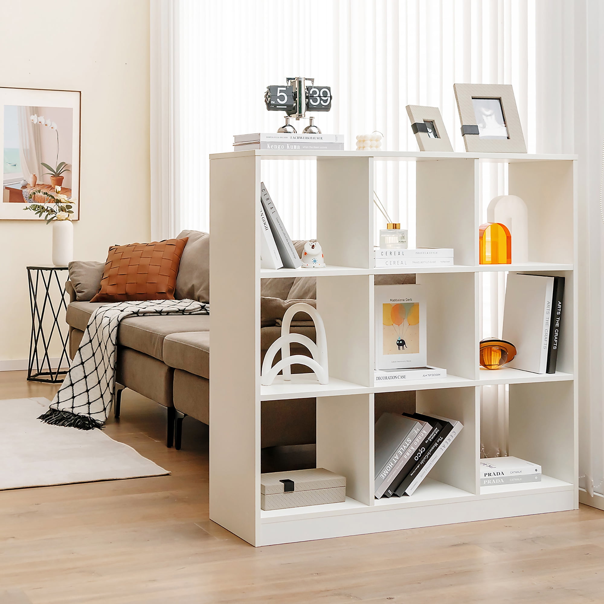 Costway Kids Toy Storage Organizer 9-Cube Kids Bookcase for Books Toys Ornaments