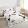 thumbnail image 3 of Homewish Cartoon Rocket Bedding Comforter Set,Outer Space Twin Comforter Sets,Universe Stars Planet Bedding Set For Boys Kids,Microfiber Bedroom Decor Reversible,2pcs, 3 of 8