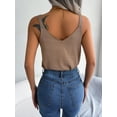 thumbnail image 6 of ZOELNIC Womens Tank Tops Crew Neck Spring Summer Camisole Metal Buckle Straps Cami Top Sleeveless Knitted Shirt, L, 6 of 7