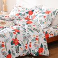 thumbnail image 2 of Juego de Funda Nórdica Flor Flor de Pascua, 3 Piezas Microfibra, Estampado Floral Suave, 2 of 7