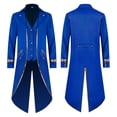 thumbnail image 1 of Zmoon Men's Medieval Court Retro Gold Trim Slim Coat, 1 of 4