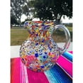 thumbnail image 2 of Dos Sueños Dos Suenos Mexican Hand Blown Glass Pitcher - Confetti Rock Design (84 oz), 2 of 4