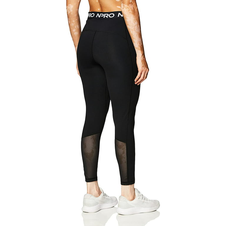 Womens Nike Pro Sparkle Capri 3/4 Training Leggings Sz XS Black Metallic  Sliver 