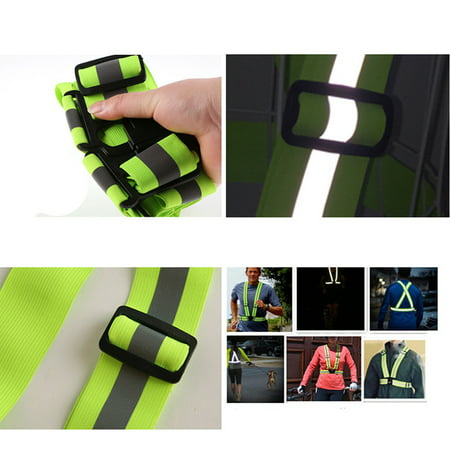 Visibility Neon Vest Reflective Belt Safety Vest Fit for Running Cycling (Best Reflective Vest For Cycling)