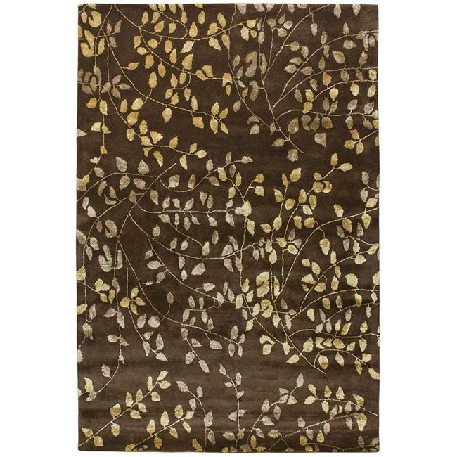 Due Process Le Trading Tufted Leaves Brown Area Rug 6 X 9 Ft
