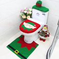 thumbnail image 1 of 3 piezas fiesta de Navidad cubierta de asiento de inodoro alfombrilla de suelo caja de pañuelos conjunto de cubierta para decoración de baño de Navidad C, 1 of 4