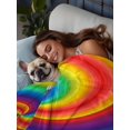 thumbnail image 4 of Queen Flat Sheet Only Colorful Rainbow Vortex Soft Microfiber Cooling Bedding Sheets Seamless Swirl Pattern Art Flat Bed Sheet, 4 of 9