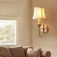 thumbnail image 2 of Nordic fabric lampshade wall lamp American country lighting fixtures brass wall lamp living room bedside bedroom dining room staircase wall lamp, 2 of 4