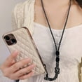 thumbnail image 3 of Fashion Keychain Crossbody Ornaments Neck Hanging Cord Braided Phone Lanyard Hand-woven Woven Rope Phone Anti-lost Straps BLACK, 3 of 7