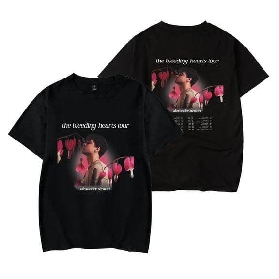 Alexander Stewart The Bleeding Hearts Tour 2024 Hiphop Casual Crewneck Short Sleeve Cotton Blend Tee for Men and Women