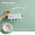 thumbnail image 4 of Foldable Washbasin Slipper Storage Rack Foldable Washbasin Slipper Storage with Hooks Punch-free Wall Mounted Basin Rack Hooks Bathroom Organizer, 4 of 7