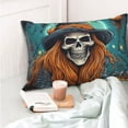 thumbnail image 4 of Fotbe Cartoon Pumpkin Skull Funda de Almohada Decorativa Estilo Occidental, Lujo en Algodón, Fundas para Almohadas King, Cojín Estampado para Decoración del Hogar-16"x24", 4 of 6