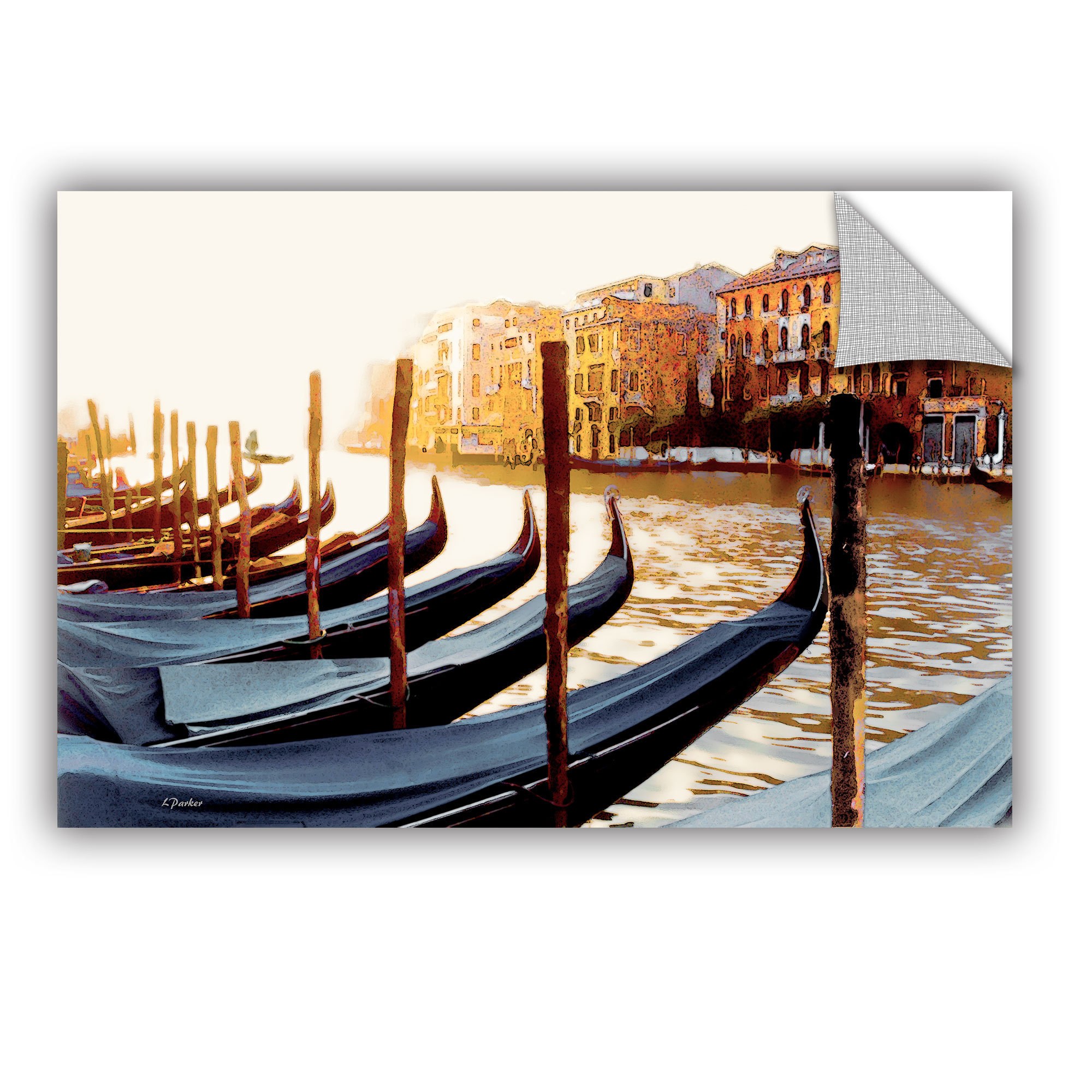 ArtAppealz Linda Parker "Gondolas Of Venice" Removable Wall Art