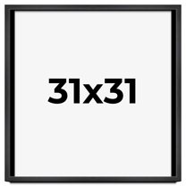 31x31 Frame Black Charcoal Grey Wood Textured Picture Frame | 0.75 Inch Moulding Width | Gunmetal