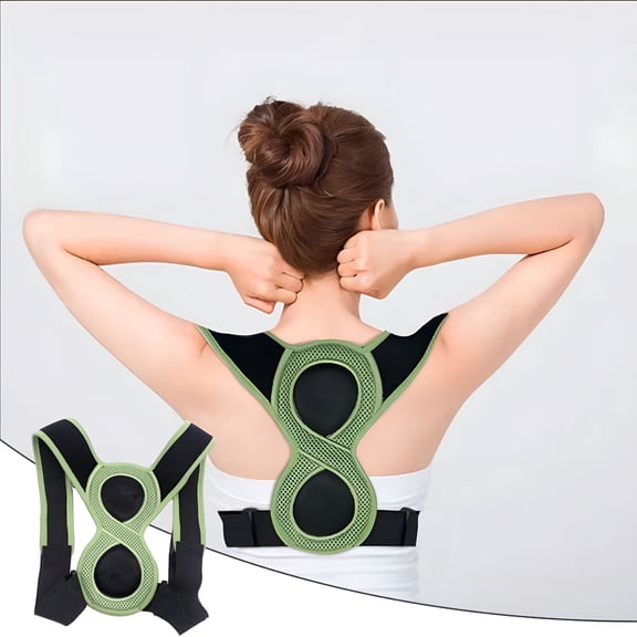 TELOLY Exercise Equipment for Buttocks Exercise Men and Women Back Support Posture Trainer Adjustable Breathable Posture Trainer Straight Holder Posture Support Black