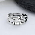 thumbnail image 3 of Sterling Silver Anti Anxiety Rings For Women Fidget Beads Spinner Band Open Adjustable Stacking Spinning Worry Stress Relief Ring with Beads Jewelry Farthers Day Gifts from Daughter, 3 of 6