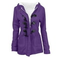 thumbnail image 2 of Women Winter Warm Hooded Jacket Long Sleeve Hooded Outerwear With Pocket, 2 of 6