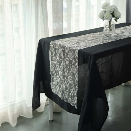 

Efavormart 12 X108 Ivory Vintage Rose Flower Lace Table Runner