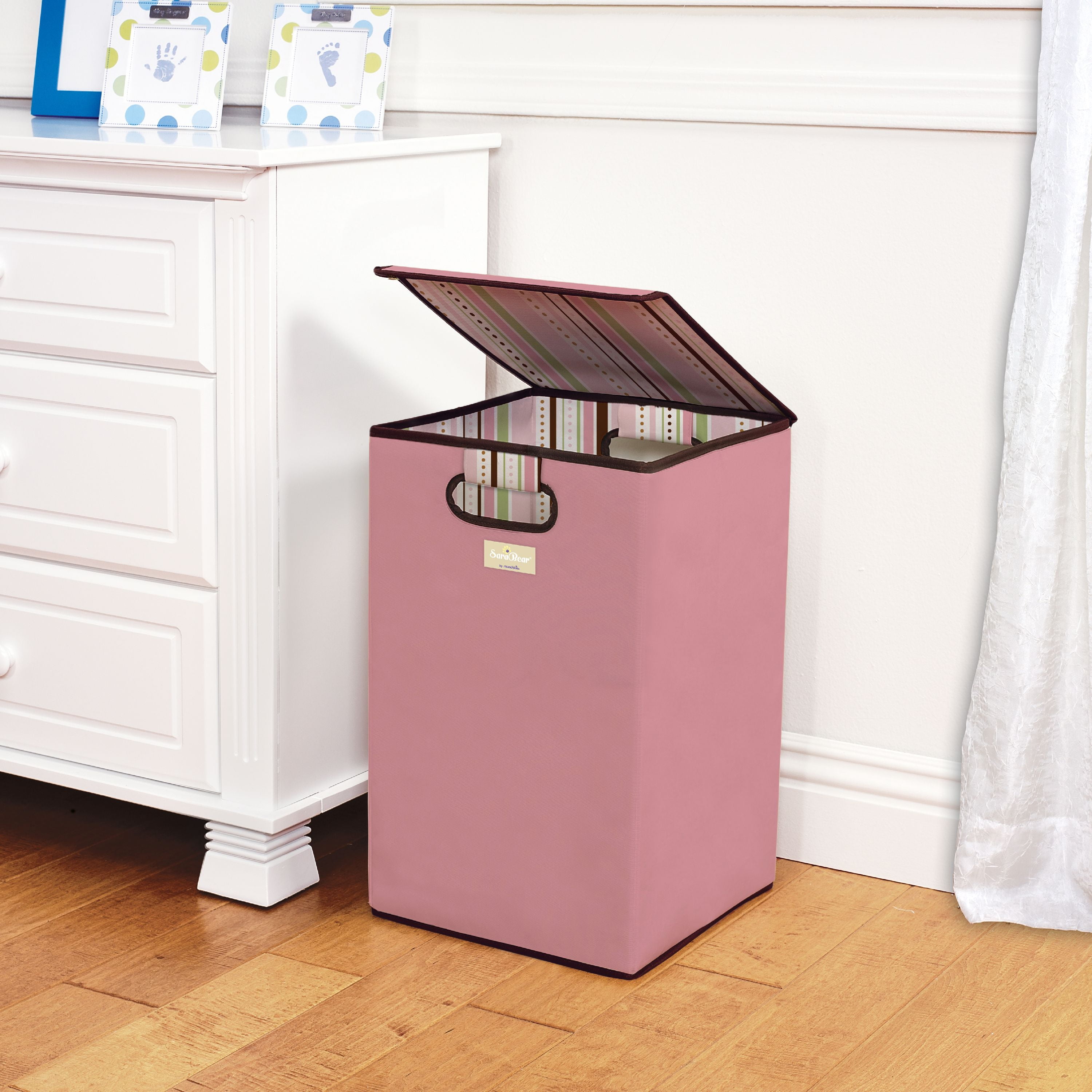 pink hamper for nursery