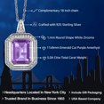 thumbnail image 2 of Gem Stone King 5.20 Ct Emerald Cut Purple Amethyst 925 Sterling Silver Pendant, 2 of 5