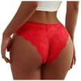 thumbnail image 3 of Panties for Women,Lace Low Rise Hollow Out Triangle Panties Comfortable Breathable Lift Underwear,Womens Underwear,Red,S, 3 of 6
